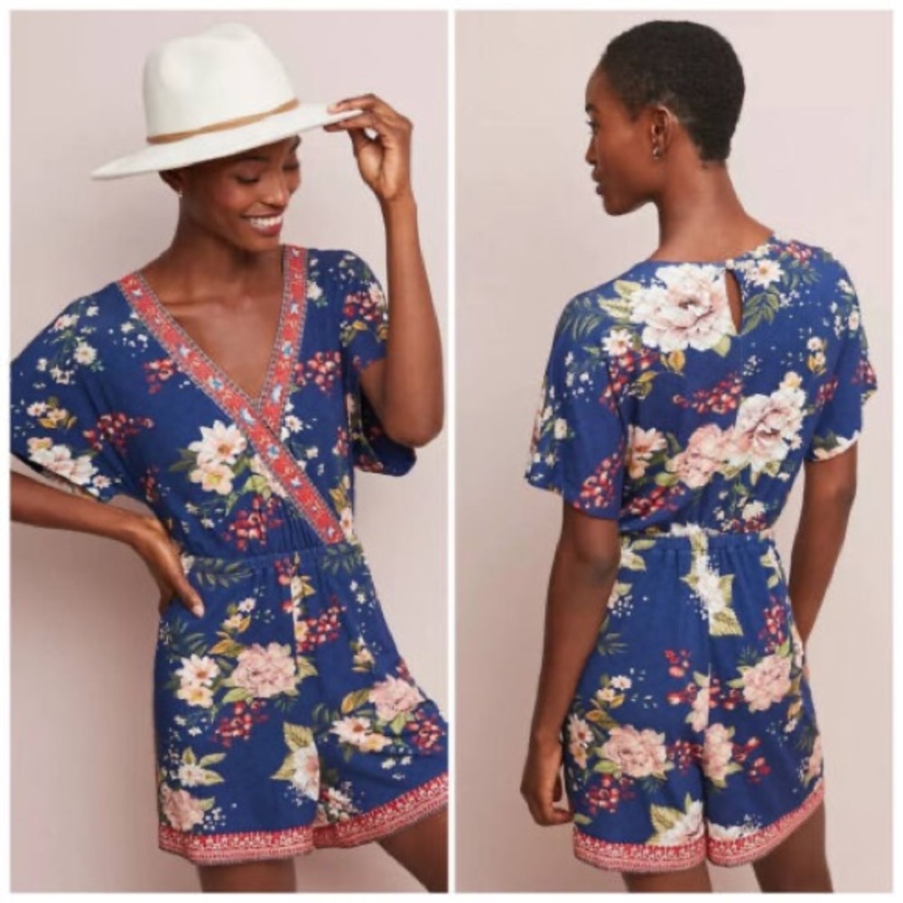 Brand New Farm Rio Estelle Floral Jersey Romper Size Medium